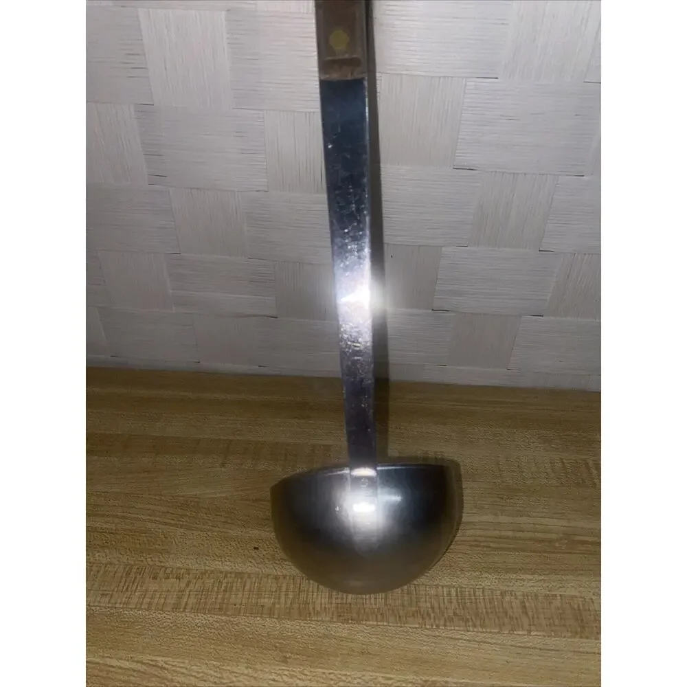 VTG Marcrest Quality Stainless Steel 4oz Soup Ladle Brass Riveted Wood Handle